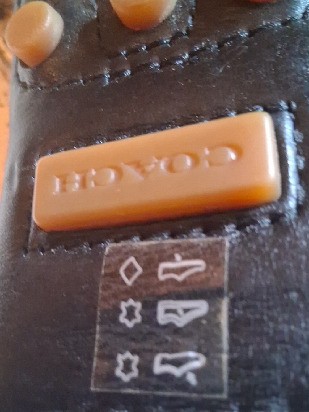 Coach Black Leather Ballet Flats with Silver Logo Plaques - Picture 7 of 11